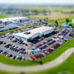 Car dealership from above